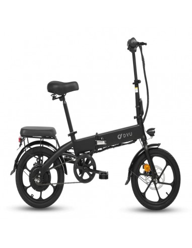 DYU A1F 16inch 25km/h Electric Bike - 250W Motor 36V7.5Ah Battery 30KM Range Disc Brakes - Black de France