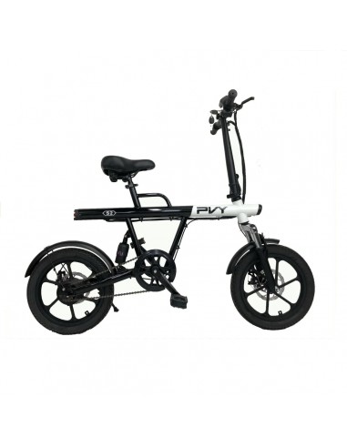 PVY S2 Electric Bike - 250W Motor 36V7.5AH Battery 60KM Range In PAS Mode Mechanical Disc Brakes - Black White de technologie