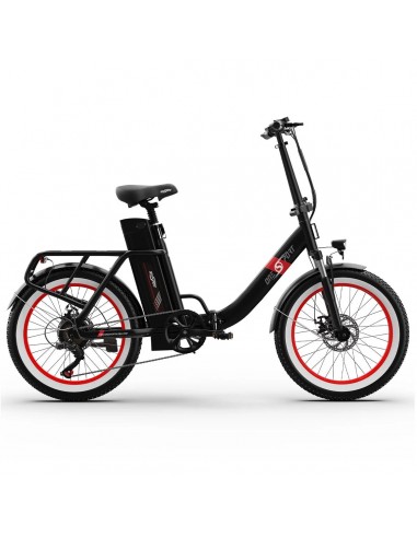 ONESPORT OT16-2 Electric Bike - 250W Motor 48V17Ah Battery 20-Inch Tires 60KM Range Disc Brakes - Black Red Fin de série