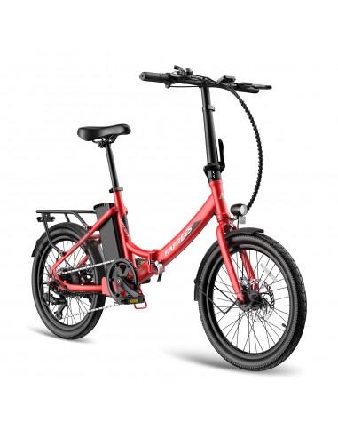 FAFREES F20 Light 16.75AH Electric Bike - 250W Motor 36V16.75Ah Battery 130KM PAS Mode Range Mechanical Brakes - Red soldes