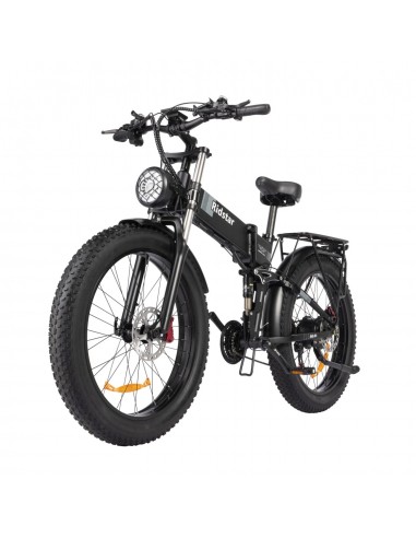 Ridstar H26 Pro Electric Bike - 1000W Motor 48V23Ah Battery 26" Tires Hydraulic Oil Disc Brakes - Black rembourrage situé sous