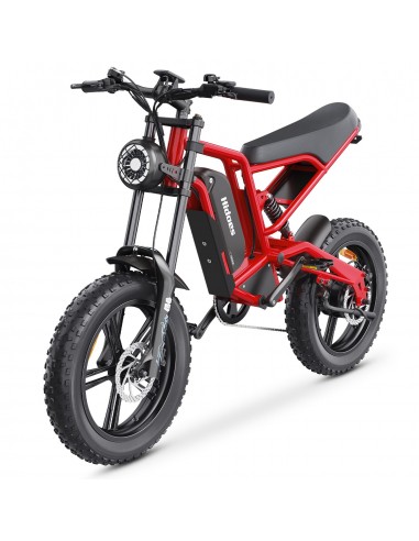 Hidoes HD-B6 Electric Bike - 1200W Motor 48V15.6AH Battery 20" Tires Tires Hydraulic Disc Brakes - Red online