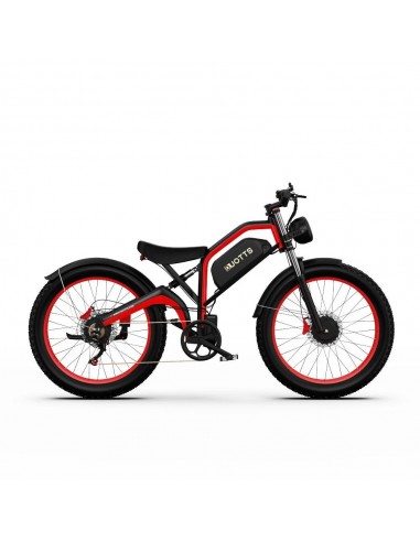 Duotts N26 Electric Bike - 750W*2 Motor 48V20Ah Battery 60KM Range Disc Brakes - Black Red pas cher